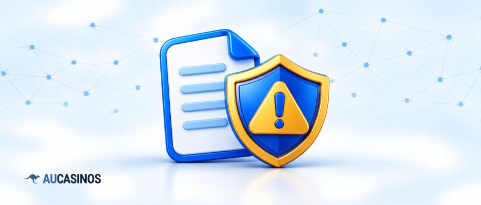 Document with warning shield.
