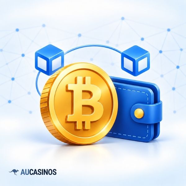 Bitcoin casino payments with a BTC coin and digital wallet