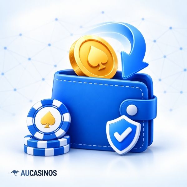 Casino cashback bonus with coins returning to a secure wallet