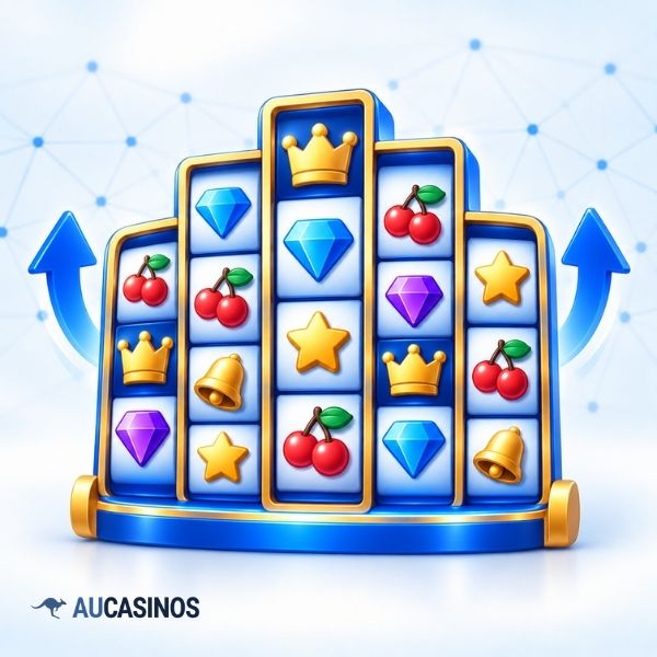 Cluster Pays pokies with grouped matching symbols