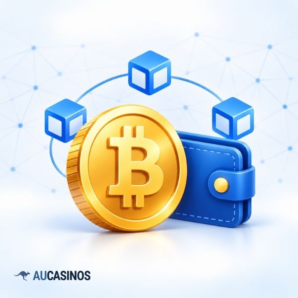 Cryptocurrency casino payment with Bitcoin and a digital wallet at best aucasinos