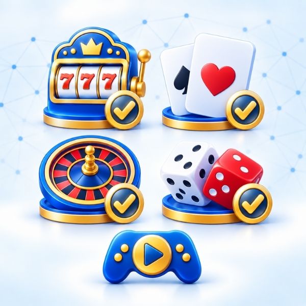 Eligible casino games with verification marks