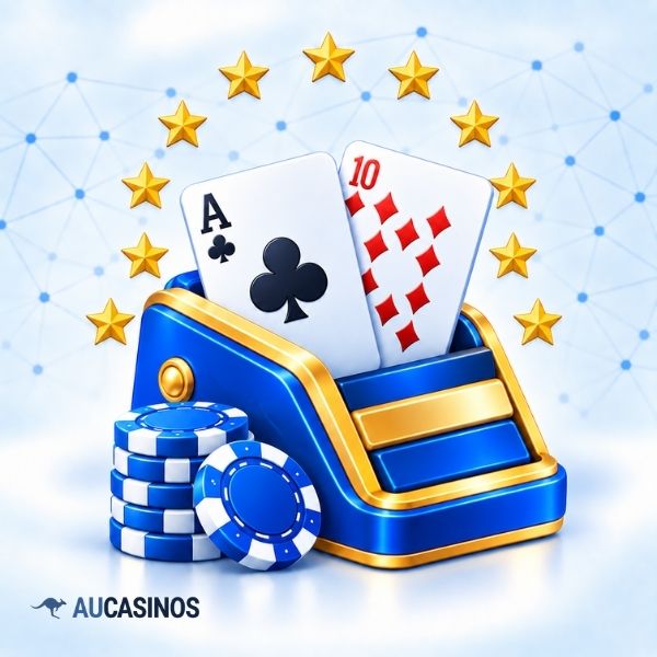 Two aces and chips on a classic blackjack table