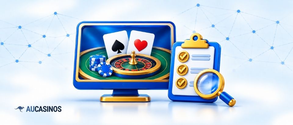 Live casino games beside a review checklist