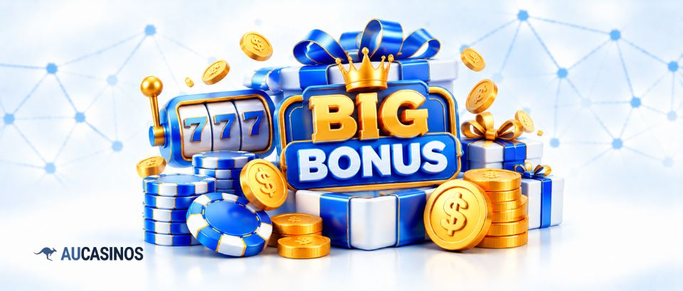 Large casino welcome bonus with slots and rewards.