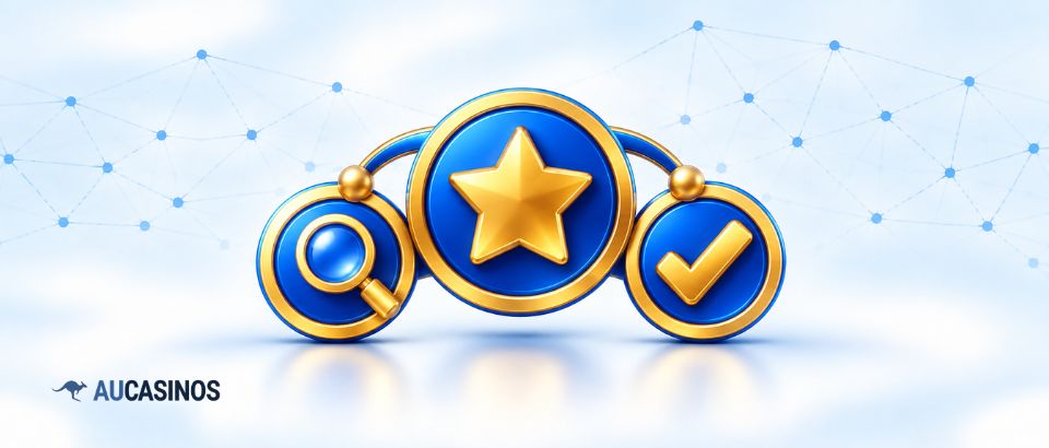 Star, search, and checkmark icons.
