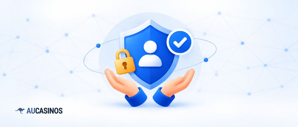 Protected casino player account with security shield at best aucasinos