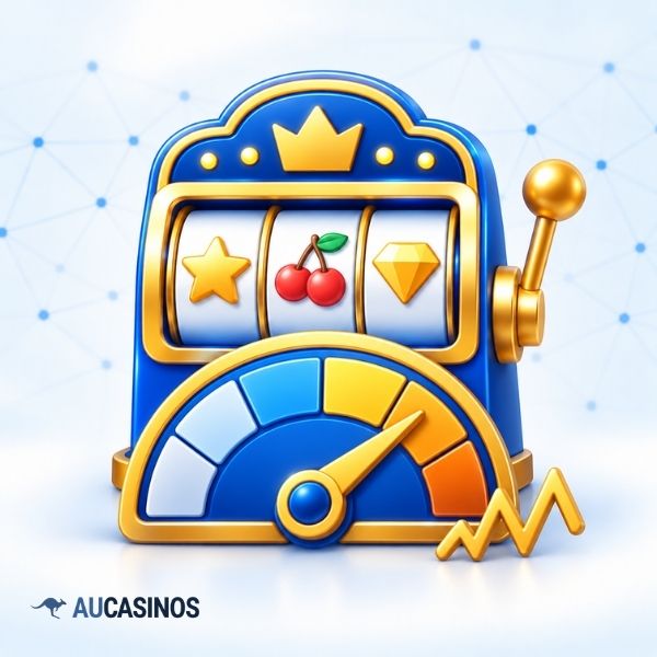 Pokie volatility gauge showing changing game risk