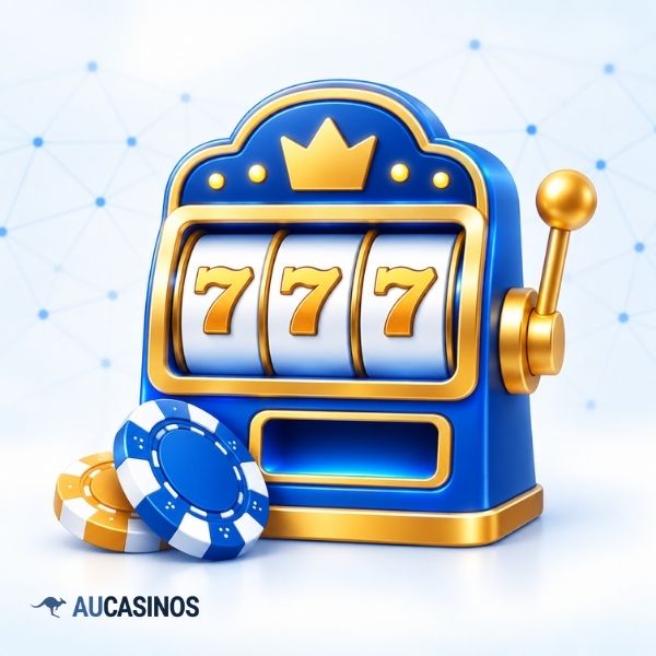 Pokies machine with 777 reels and chips at best aucasinos