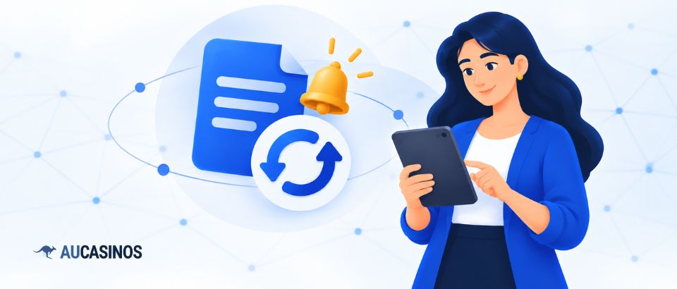 Casino policy document with update notification