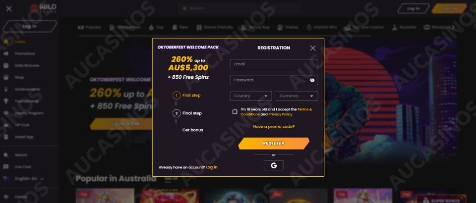 Wild Tokyo registration form