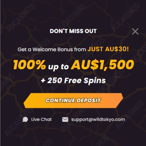 Welcome bonus offer with free spins